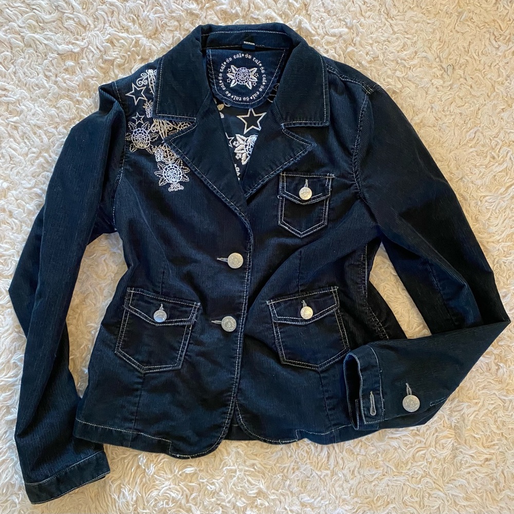 So Cal Corduroy skull embroidered women’s jacket XL